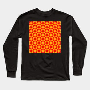 orange and red abstract geometrical pattern Long Sleeve T-Shirt